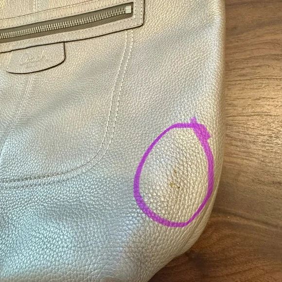 Coach Penelope Metallic Pebbled Leather Shoulder Bag - Picture 14 of 15